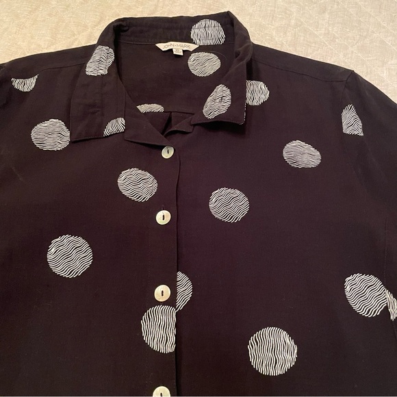 John Mark Black with White Dots Tunic Top XL - Picture 13 of 14